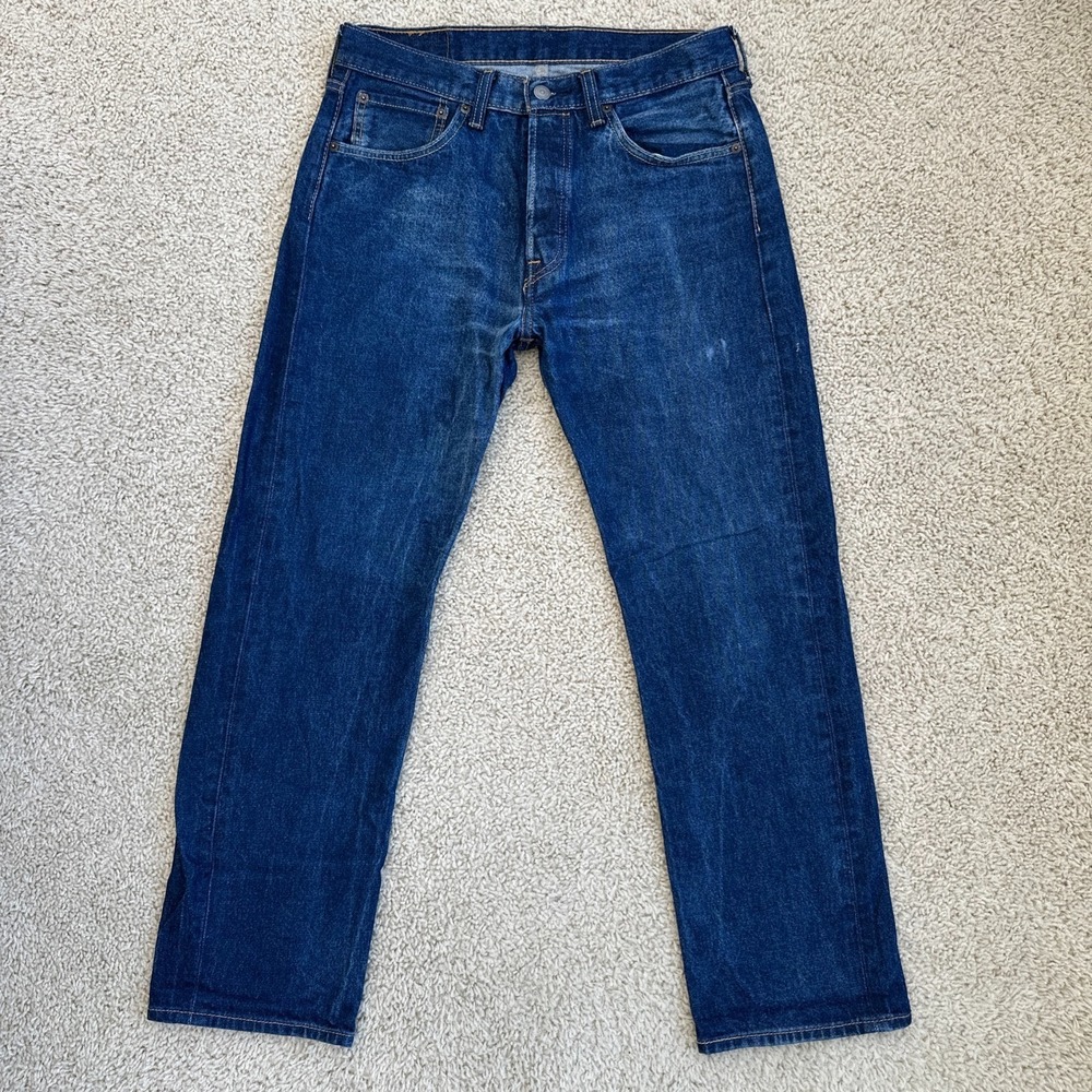 Levi's 501 Regular Fit Jeans Men's 32x29 Straight Leg Button Fly Denim Preppy